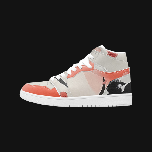 AJ1 High-Top Leather Sneakers - White / Japanese Painting