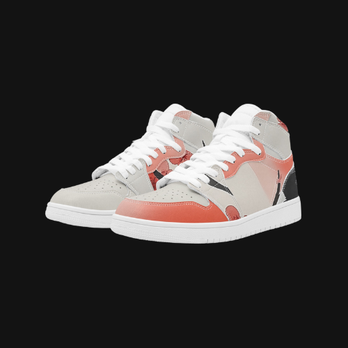 AJ1 High-Top Leather Sneakers - White / Japanese Painting